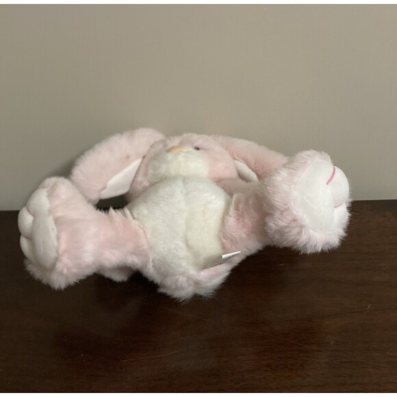 Vintage 1988 PRESTIGE Pink Bunny Riddle Rabbit Plush Easter Big Feet 10" - Picture 5 of 9